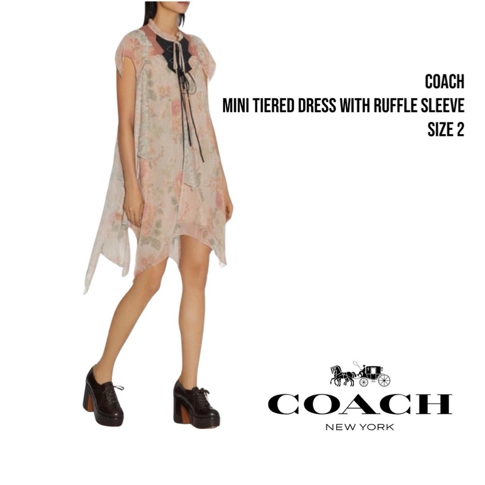 Mini Tiered Dress With Ruffle Sleeve size 2